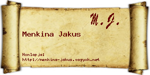 Menkina Jakus névjegykártya